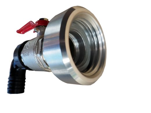 IBC Auslaufhahn komplett - Aluminium Reduzierung