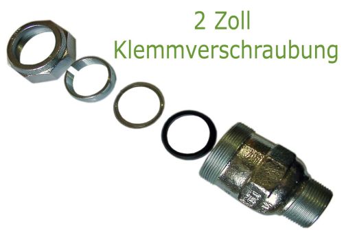 GEBO Klemmverbinder fr Rammbrunnen 2 Zoll Stahlrohr auf 2 Auengewinde