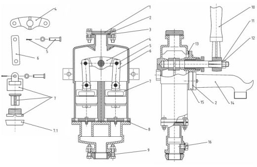 Ersatz Kolben lange Version mit Ledermanschette fr Doppelkolbenpumpe D=75mm