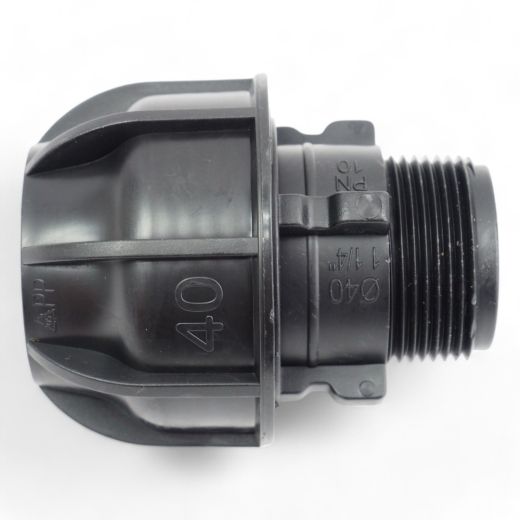 PE Rohr Verschraubung 1 1/4 AG x 40mm - Auengewinde x PE40 Rohr