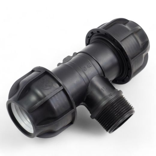 PE Rohr T St�ck PE40 Rohr x 1 1/4 Zoll AG x PE40 Rohr