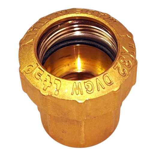 PE Rohr Verschraubung aus Messing 1" IG - 32 mm