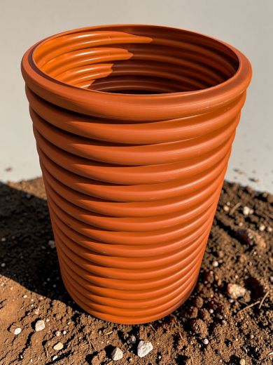 PP Steigrohr DN/OD 600 – Brunnenstube (orange) – H�he 1,0 m – innen & au�en gewellt