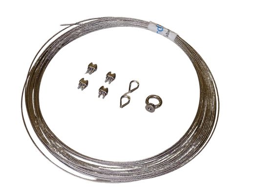 Edelstahl Drahtseil Set 15m 2mm Haltekraft 80kg Niroseil