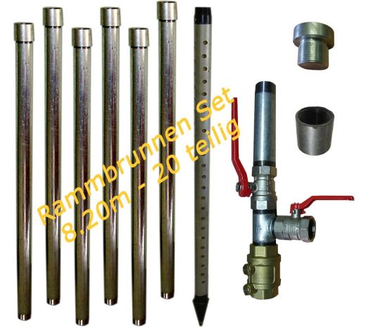 Brunnenbau-Set 8.20m 20 tlg Rammbrunnen 1-1/4 Zoll