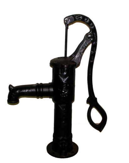 Hand Schwengelpumpe schwarz Rosendekor Typ 75 Nostalgie