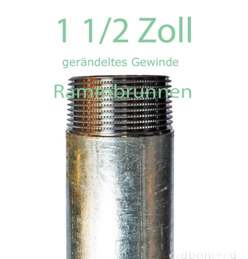 1.20m Verl�ngerungsrohr 1 1/2 Zoll f�r Schlagbrunnen verzinkt