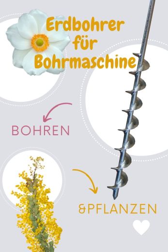 Erdbohrer 60mm 6 cm - 1m fr Akkuschrauber oder Bohrmaschine