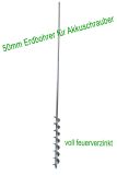 Erdbohrer 50 mm 5 cm - 1m f�r Akkuschrauber oder Bohrmaschine zum Rasen Entw�ssern