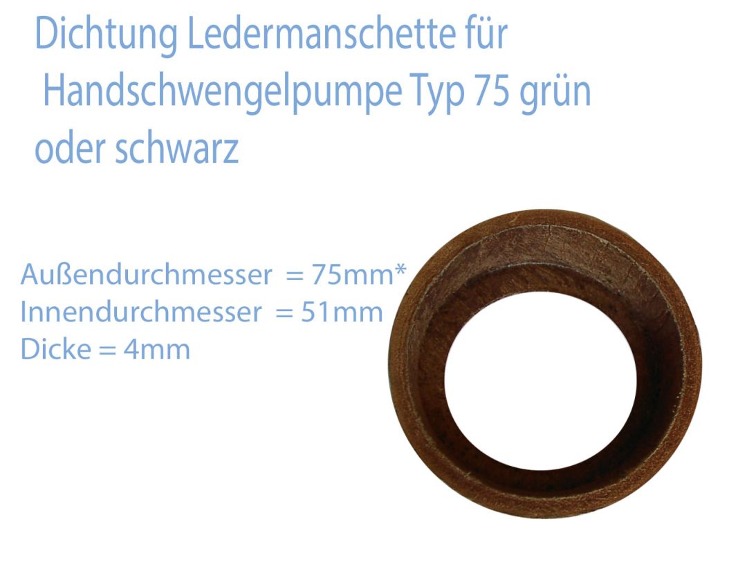 Lederdichtung Typ 75, 4 Teilig Dichtungsset für Die Schwengelpumpe  Gartenpumpe Handpumpe Brunnenpumpe, Ledermanschette Pumpenleder Ersatzteil  Dichtung Pumpe : : Garten