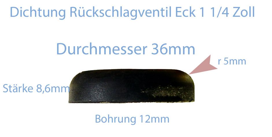 Ersatzdichtung d=36mm fr Rckschlagventil 1 1/4 Zoll gerade Ausfhrung