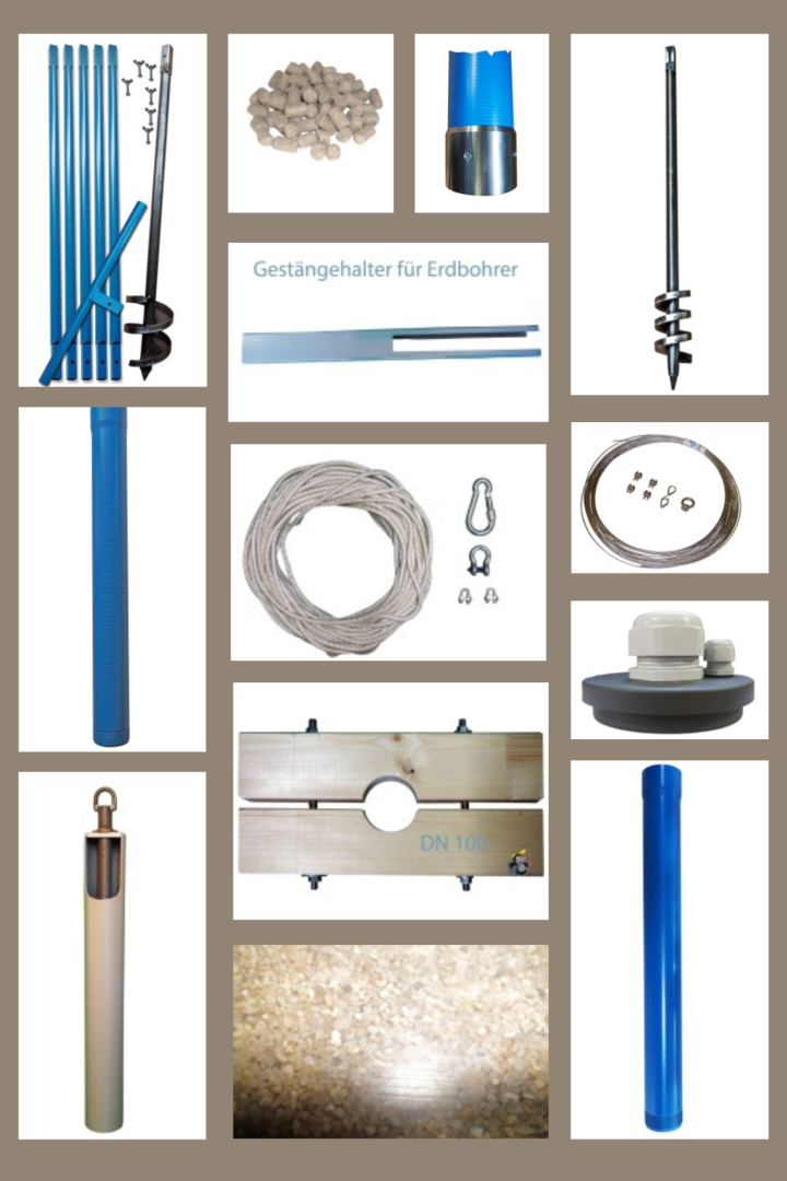 Brunnenbau Set DN 100 5m 16tlg. fr sandigen Boden - Brunnenbohrer Brunnenrohr