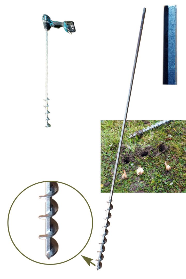 Erdbohrer Akkuschrauber Set 30mm 40mm 50mm 60mm