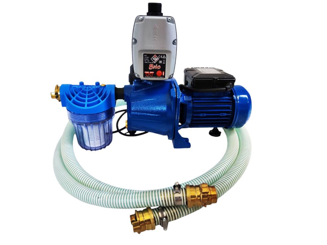 Elektropumpe Set JM80 fr Rammbrunnen mit Wasserfilter Druckschalter und Saugschlauch