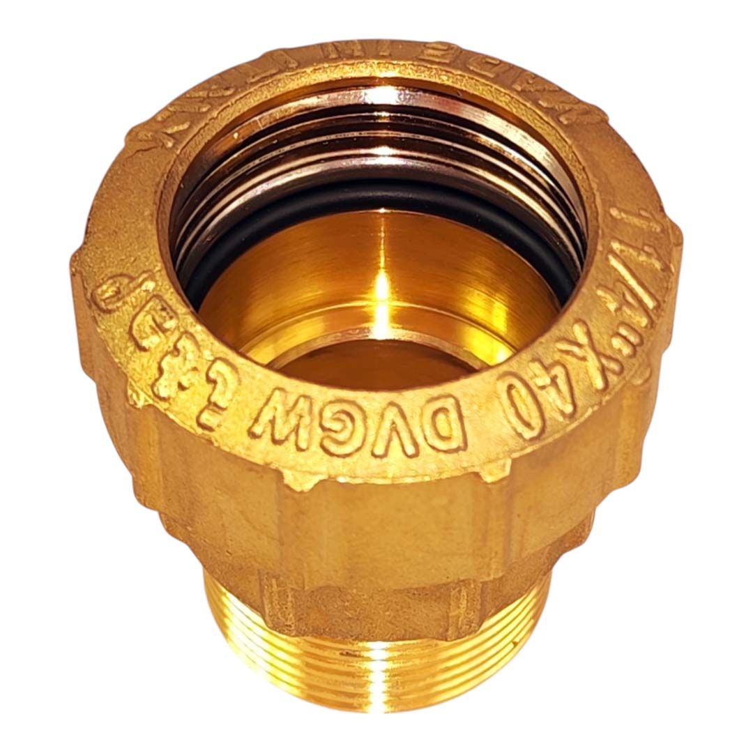 PE Rohr Verschraubung aus Messing 1 1/4&quote; AG - 40 mm
