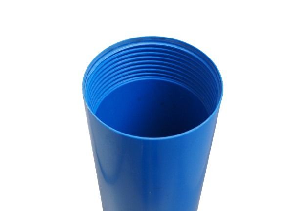 Fertig montierter Schneidschuh am Brunnenrohr TNA 125. ZUm Brunnen selber bauen ein unverzichtbarer Helfer.