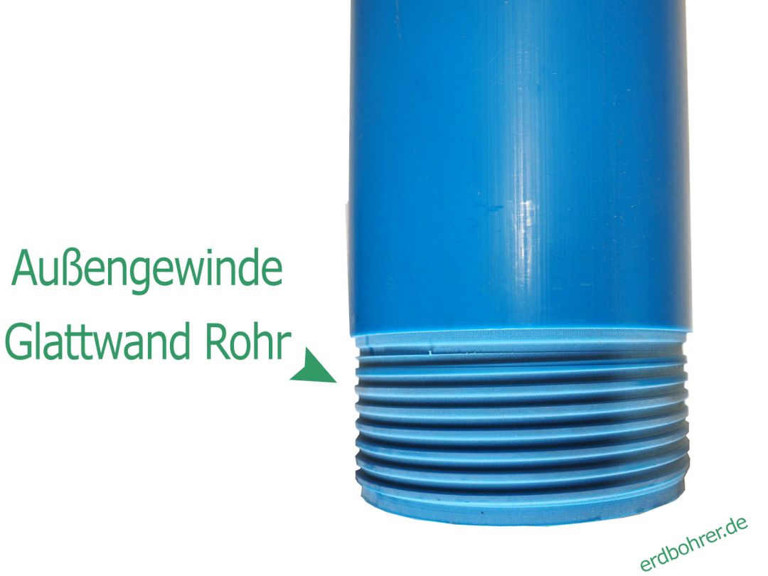 Glattwand Brunnenrohr DN 100 4 Baulnge 1m TNA Gewinde