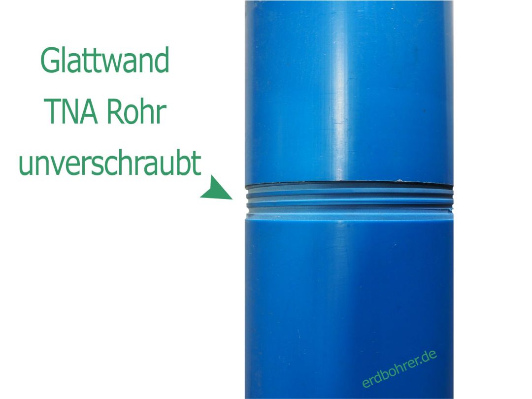 Glattwand Brunnenrohr DN125 - 5 Baulnge 1m TNA Gewinde