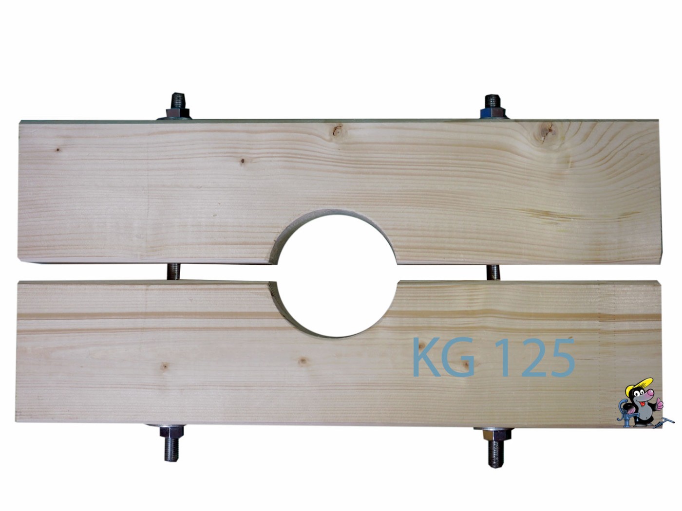 Holzzange die Große für KG 125 Rohr AD=125mm