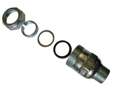 Klemmverbinder f�r Rammbrunnen 1 1/4 Zoll Stahlrohr auf 1 1/4 Au�engewinde GEBO