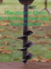 Pflanzbohrer f�r Bohrmaschine 60mm - 6cm Erdbohrer Akkuschrauber