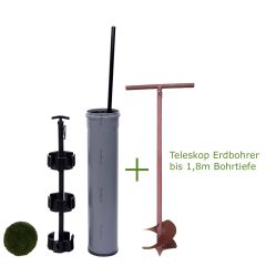 Set Hopfenhhle + Erdbohrer - Lift Premium mit Kunstrasendeckel